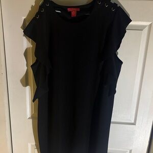 Elegant Black Ruffle Sleeve Dress